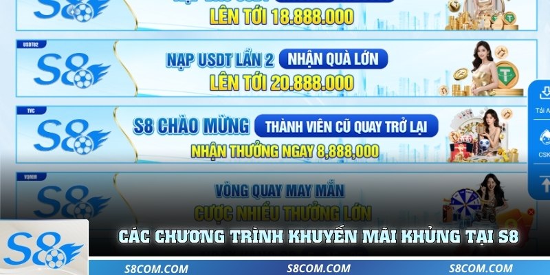Các chương trình khuyến mãi khủng tại S8